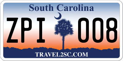 SC license plate ZPI008