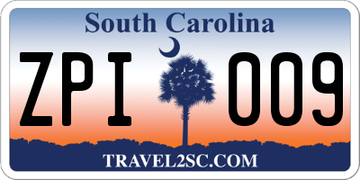 SC license plate ZPI009