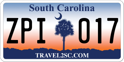 SC license plate ZPI017