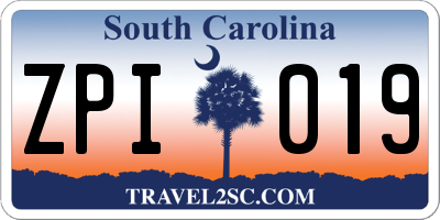 SC license plate ZPI019