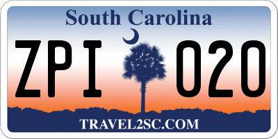 SC license plate ZPI020
