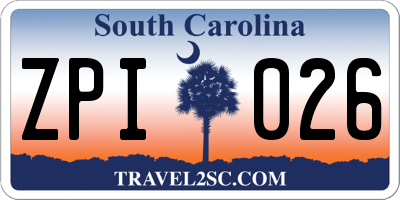 SC license plate ZPI026