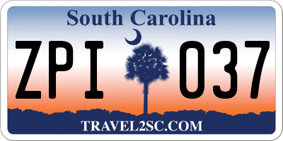 SC license plate ZPI037