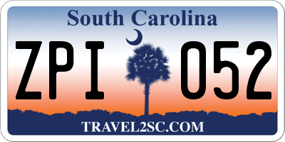 SC license plate ZPI052
