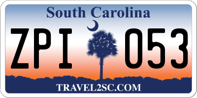 SC license plate ZPI053