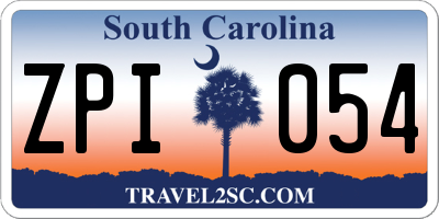 SC license plate ZPI054