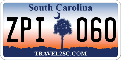 SC license plate ZPI060