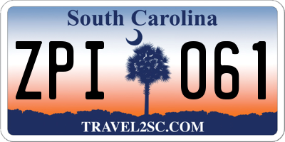 SC license plate ZPI061