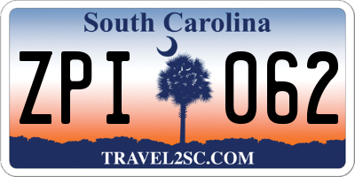SC license plate ZPI062