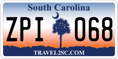 SC license plate ZPI068