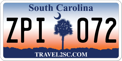 SC license plate ZPI072