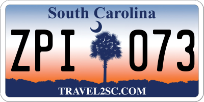 SC license plate ZPI073