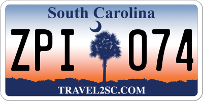 SC license plate ZPI074
