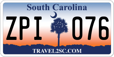 SC license plate ZPI076