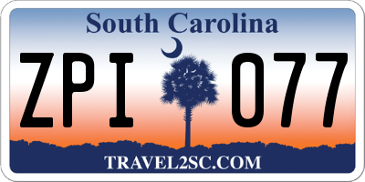 SC license plate ZPI077