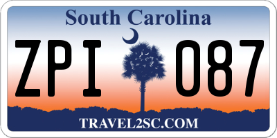 SC license plate ZPI087