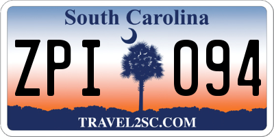 SC license plate ZPI094