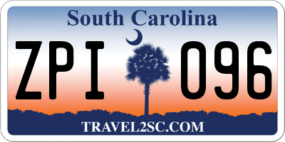 SC license plate ZPI096