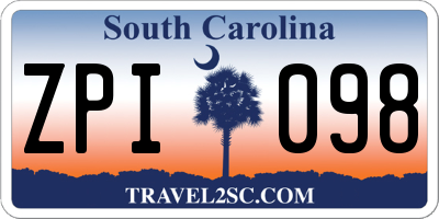 SC license plate ZPI098
