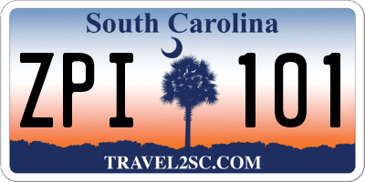 SC license plate ZPI101