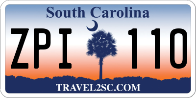 SC license plate ZPI110