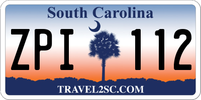 SC license plate ZPI112