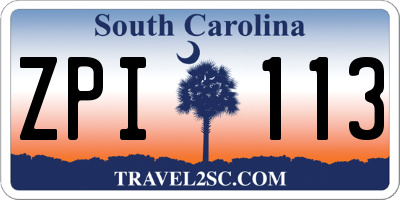 SC license plate ZPI113