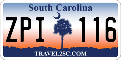 SC license plate ZPI116