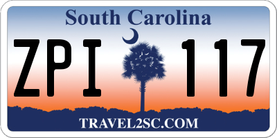 SC license plate ZPI117