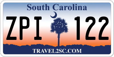 SC license plate ZPI122
