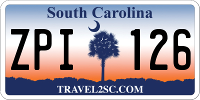 SC license plate ZPI126