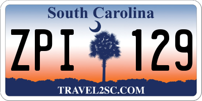 SC license plate ZPI129