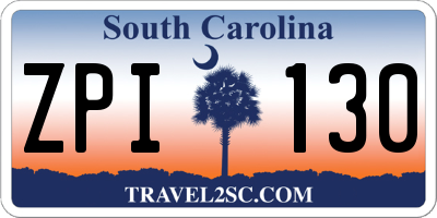 SC license plate ZPI130