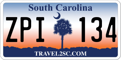 SC license plate ZPI134