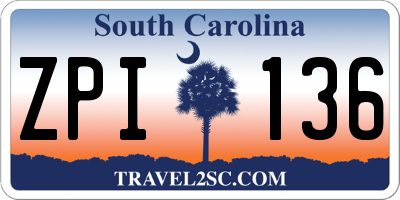 SC license plate ZPI136