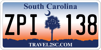 SC license plate ZPI138