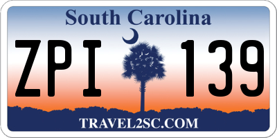 SC license plate ZPI139