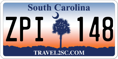 SC license plate ZPI148