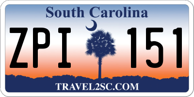 SC license plate ZPI151