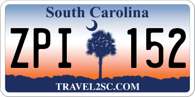 SC license plate ZPI152
