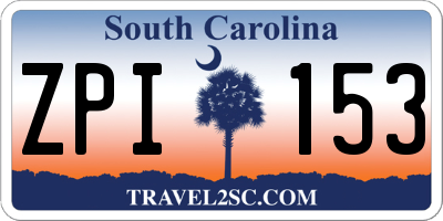 SC license plate ZPI153