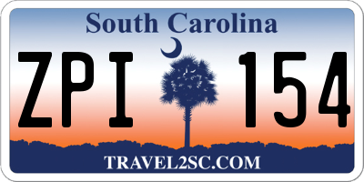 SC license plate ZPI154