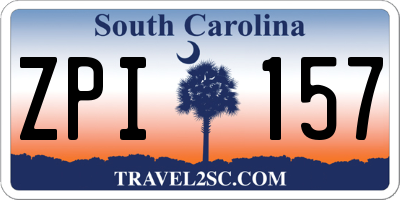 SC license plate ZPI157