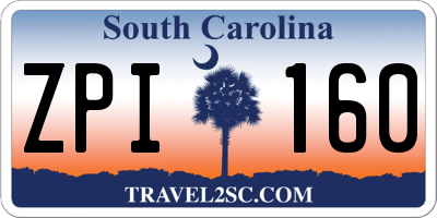 SC license plate ZPI160