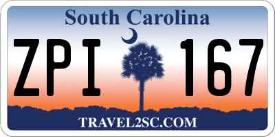 SC license plate ZPI167