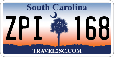 SC license plate ZPI168