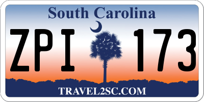 SC license plate ZPI173