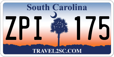 SC license plate ZPI175
