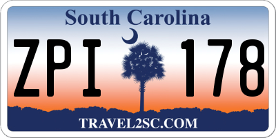 SC license plate ZPI178