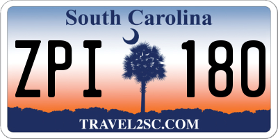 SC license plate ZPI180